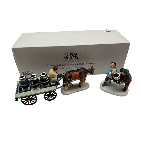 Retired Dept 56 Heritage Village - A New Potbellied Stove For Christmas #56593 - Picture 2 of 13